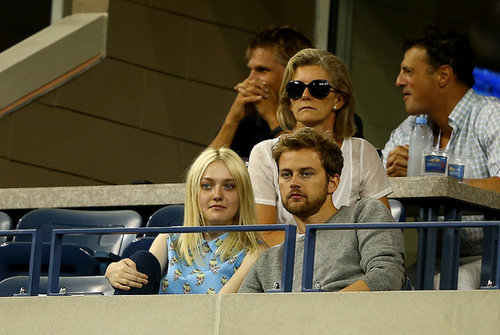 Dakota Fanning and her boyfriend, Jamie Strachan, cozied up in the stands of the US Open.
Dakota Fanning and her boyfriend, Jamie Strachan, cozied up in the stands of the US Open.