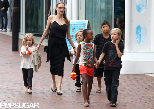 Angelina Jolie and the Kids Prep For Halloween Angelina Jolie and the Kids Prep For Halloween