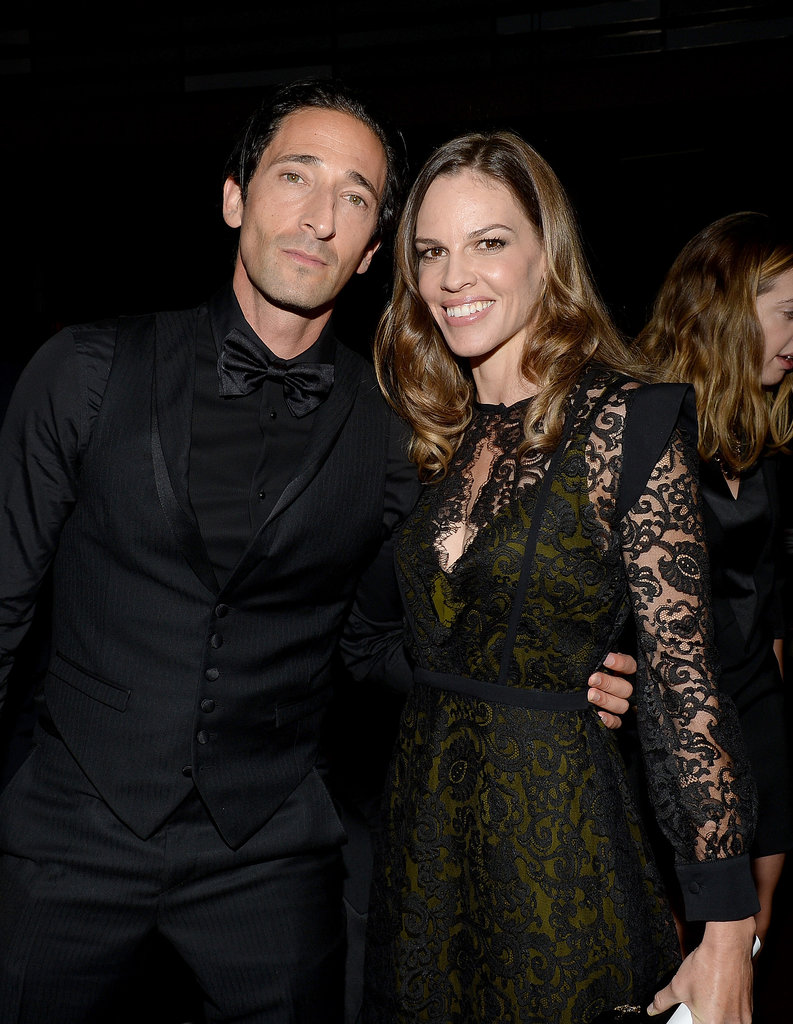 Hilary Swank and Adrien Brody got together at the amfAR gala in Toronto.
Hilary Swank and Adrien Brody got together at the amfAR gala in Toronto.