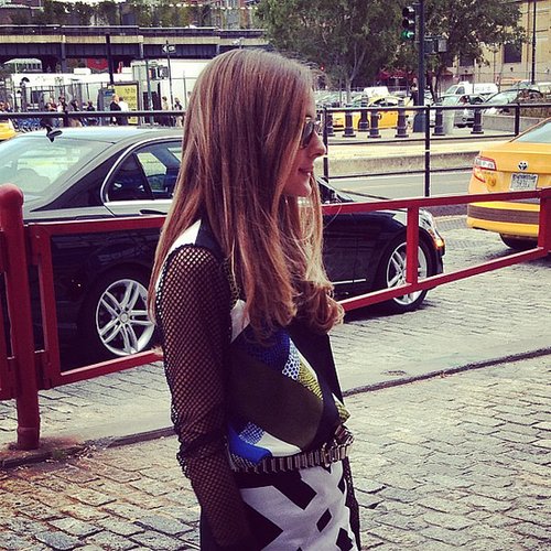 Spotted: Oliva Palermo with lengthy locks outside the Tibi show.
Spotted: Oliva Palermo with lengthy locks outside the Tibi show.