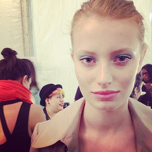 Badgley Mischka set off the glorious designs with a touch of baby-blue eye shadow.
Badgley Mischka set off the glorious designs with a touch of baby-blue eye shadow.