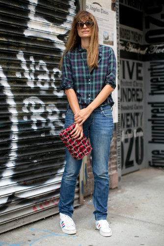 In plaid, sneakers, and denim, she gets our vote for one of the cutest casual looks at Fashion Week.
In plaid, sneakers, and denim, she gets our vote for one of the cutest casual looks at Fashion Week.