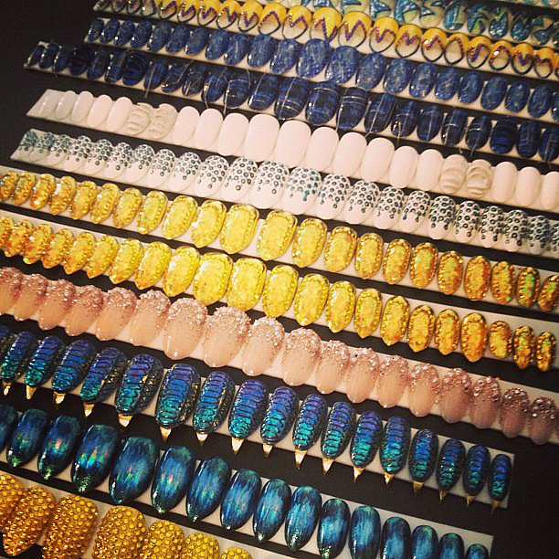 We don't even want to know how long it took the CND team to prepare these nails for The Blonds show.
We don't even want to know how long it took the CND team to prepare these nails for The Blonds show.