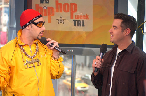 Ali G chatted with Carson Daly on TRL in 2003.
Ali G chatted with Carson Daly on TRL in 2003.