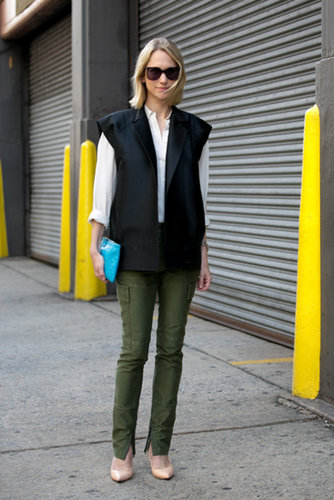 A well-cut blazer added interest to simple separates.
A well-cut blazer added interest to simple separates.