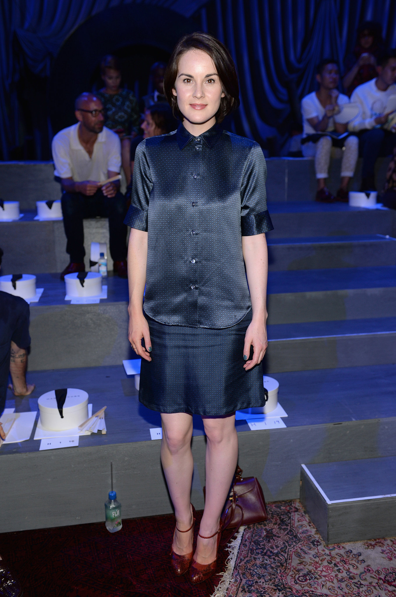 Michelle Dockery Sat Front Row At Marc Jacobs Wearing A Silky Dotted