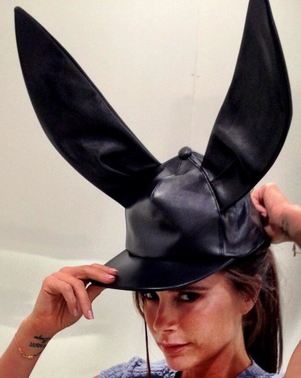 Victoria Beckham modeled a bunny hat while showcasing her Victoria Victoria Beckham line.
Source: Twitter user victoriabeckham
Victoria Beckham modeled a bunny hat while showcasing her Victoria Victoria Beckham line.
Source: Twitter user victoriabeckham