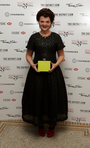 Lulu Guinness gave her clutch the spotlight at Marie Claire's birthday bash.
Lulu Guinness gave her clutch the spotlight at Marie Claire's birthday bash.