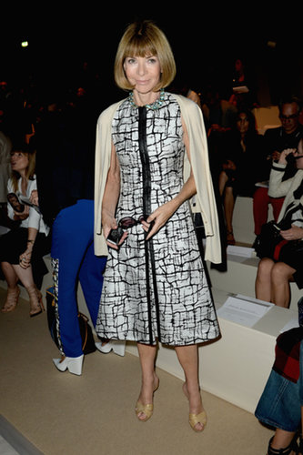 Anna Wintour debuted another print for the front row of Max Mara's Spring runway show.
Anna Wintour debuted another print for the front row of Max Mara's Spring runway show.