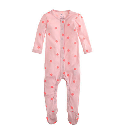Baby Footed One-piece in Ballet Flamingo Polka Dot ($30)
Baby Footed One-piece in Ballet Flamingo Polka Dot ($30)