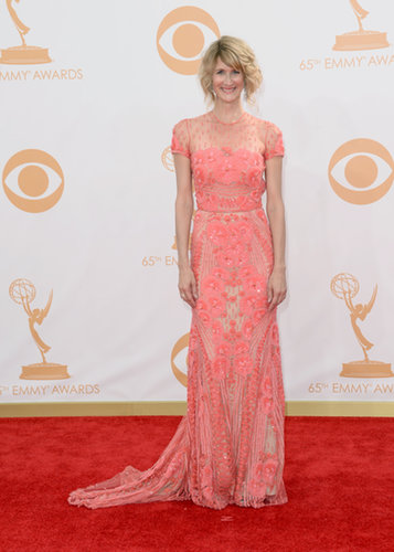 A coral lace Naeem Khan dress from Spring 2014 was the ticket for Laura Dern. She kept the color scheme going with a rose gold Dionea Orcini ring.
A coral lace Naeem Khan dress from Spring 2014 was the ticket for Laura Dern. She kept the color scheme going with a rose gold Dionea Orcini ring.
