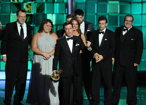 Stephen Colbert gave an acceptance speech when The Colbert Show won.
Stephen Colbert gave an acceptance speech when The Colbert Show won.