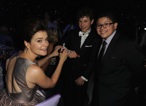 Betsy Brandt signed Nolan Gould's cast at the 2013 Emmys Governors Ball.
Betsy Brandt signed Nolan Gould's cast at the 2013 Emmys Governors Ball.