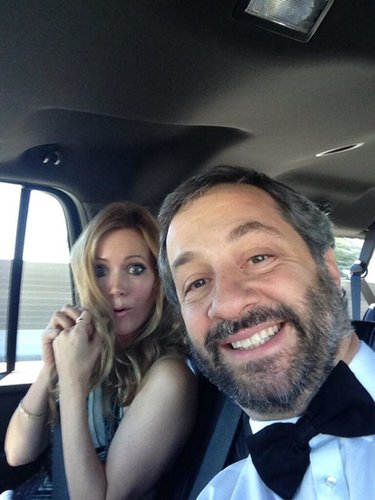 Judd Apatow and Leslie Mann headed to the Emmys.
Source: Twitter user juddapatow
Judd Apatow and Leslie Mann headed to the Emmys.
Source: Twitter user juddapatow