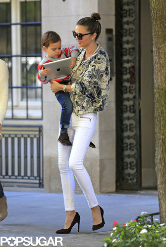 Miranda Kerr Spends the Morning With Her Tiny Techie, Flynn Bloom Miranda Kerr Spends the Morning With Her Tiny Techie, Flynn Bloom