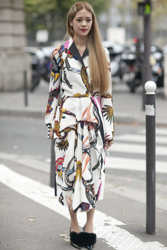 One Fashion Week rule of thumb: a statement print doesn't mean you can't still wear statement shoes.
One Fashion Week rule of thumb: a statement print doesn't mean you can't still wear statement shoes.