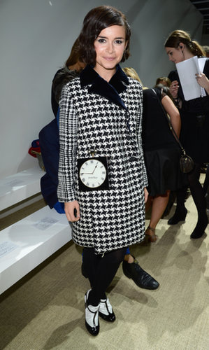 Miroslava Duma paired her eye-catching black and white separates in Giambattista Valli's front row.
Miroslava Duma paired her eye-catching black and white separates in Giambattista Valli's front row.
