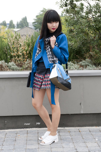 Susie Bubble showed off her artfully mixed prints.
Susie Bubble showed off her artfully mixed prints.