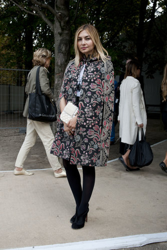 An embroidered coat made the look.
An embroidered coat made the look.