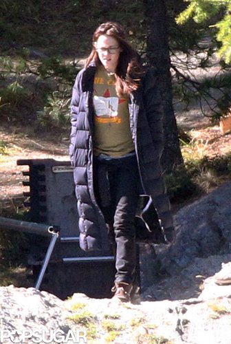 Kristen Stewart got ready to film a scene by the lake.
Kristen Stewart got ready to film a scene by the lake.