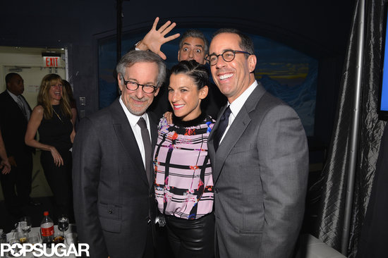 Geroge Clooney photobombed Steven Spielberg and Jessica and Jerry Seinfeld. Geroge Clooney photobombed Steven Spielberg and Jessica and Jerry Seinfeld.