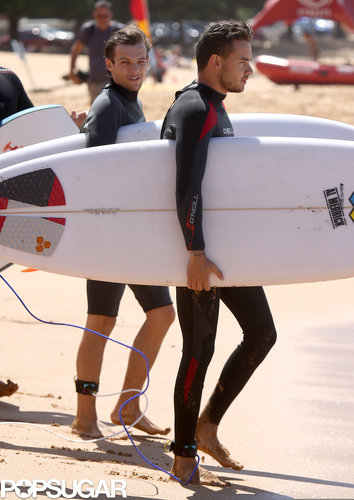 One Direction's Louis Tomlinson and Liam Payne went surfing together in Australia.
One Direction's Louis Tomlinson and Liam Payne went surfing together in Australia.