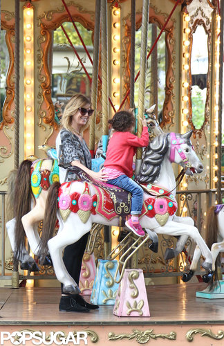 Ellen Pompeo joined Stella Ivery on a Roman carousel ride.
Ellen Pompeo joined Stella Ivery on a Roman carousel ride.