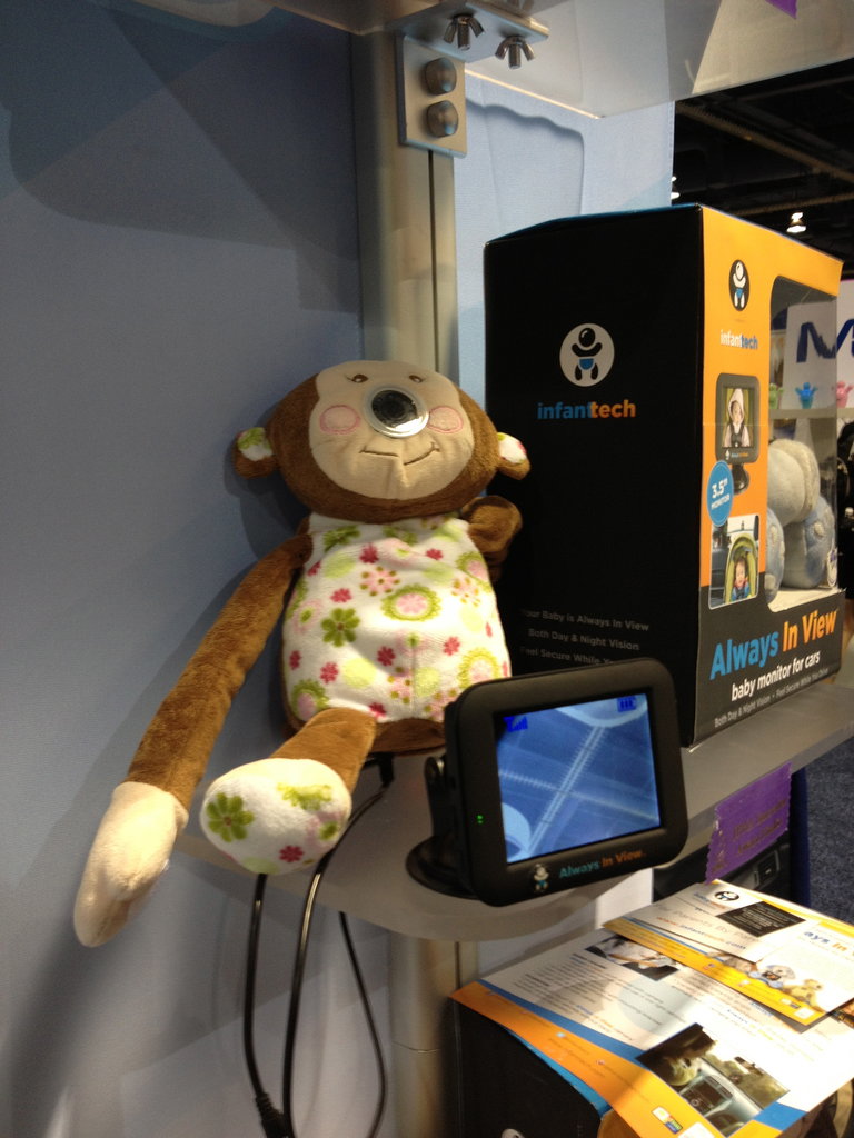 The "Always in View" Baby Monitor For Cars is a wireless video monitoring system designed to help parents keep an eye on rear-facing tots. It places a camera in the nose of a stuffed animal, while a GPS-style monitor mounts on the car's dashboard.
