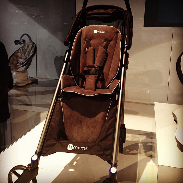 4 Moms will introduce the Origami Mini — a self-opening/closing umbrella stroller with on-board cell phone charger, generator, and running day lights.
