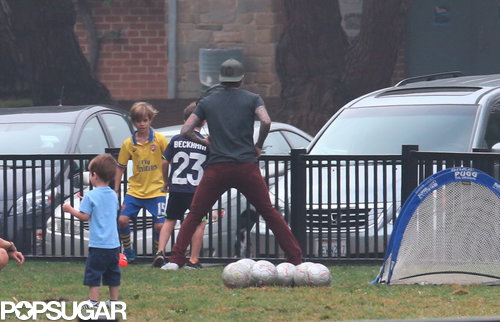 The Beckham boys played soccer together in LA.
The Beckham boys played soccer together in LA.