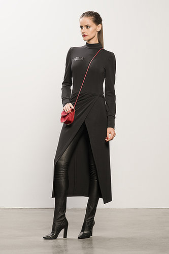 Long Black Jersey Dress With Snakeskin ($895), Sweet Revenge Black Leather Legging Boot ($1,995), TM Enjoy Red Suede Cross Body Bag ($650)
Photo courtesy of Tamara Mellon
Long Black Jersey Dress With Snakeskin ($895), Sweet Revenge Black Leather Legging Boot ($1,995), TM Enjoy Red Suede Cross Body Bag ($650)
Photo courtesy of Tamara Mellon