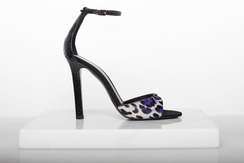 Wild Night Pony Sandal in Purple/Cream Leopard With Black Watersnake Trim ($750)
Photo courtesy of Tamara Mellon
Wild Night Pony Sandal in Purple/Cream Leopard With Black Watersnake Trim ($750)
Photo courtesy of Tamara Mellon