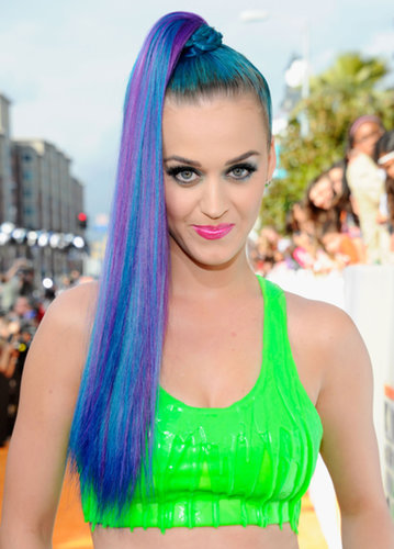 Katy was back to her bold blue hair at the 2012 Kids' Choice Awards.
Katy was back to her bold blue hair at the 2012 Kids' Choice Awards.