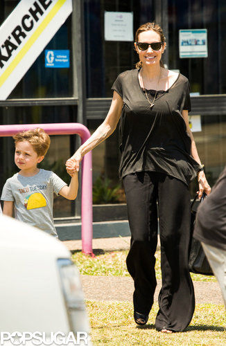 Angelina Jolie held hands with Knox when she brought her little ones along to shop for Halloween decorations.
Angelina Jolie held hands with Knox when she brought her little ones along to shop for Halloween decorations.