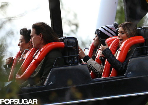Kim Kardashian was texting and riding during a roller-coaster ride with Bruce and Kris Jenner.
Kim Kardashian was texting and riding during a roller-coaster ride with Bruce and Kris Jenner.