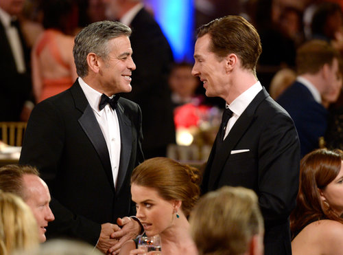 George Clooney mingled with Benedict Cumberbatch during the gala.
George Clooney mingled with Benedict Cumberbatch during the gala.
