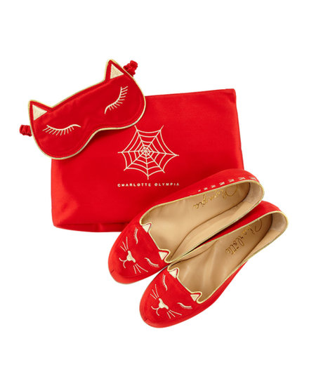 Charlotte Olympia Satin Kitty Slippers and Eye Mask Set ($695)
Charlotte Olympia Satin Kitty Slippers and Eye Mask Set ($695)