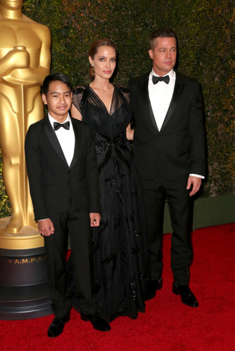 Angelina Jolie walked the red carpet with Brad Pitt and their son Maddox.
Angelina Jolie walked the red carpet with Brad Pitt and their son Maddox.