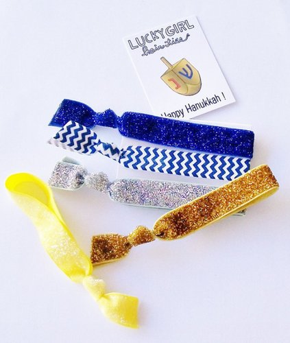 Lucky Girl Hair Ties: The Hanukkah Set Lucky Girl Hair Ties: The Hanukkah Set