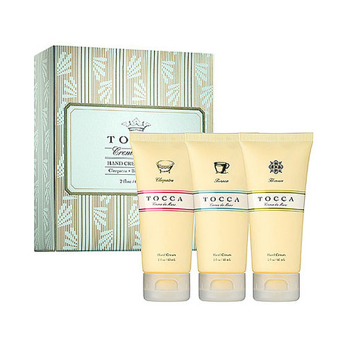 With the Tocca Hand Cream Trio ($20), you get do-good ingredients (avocado oil, jojoba seed oil, and chamomile), as well as smell-good body care.
With the Tocca Hand Cream Trio ($20), you get do-good ingredients (avocado oil, jojoba seed oil, and chamomile), as well as smell-good body care.