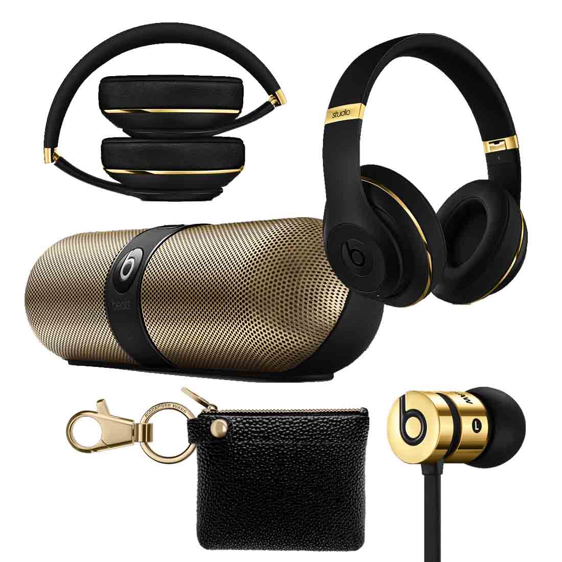 matte black and gold beats