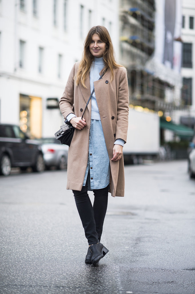 Let your layers be an opportunity to reinvent your look — she did with a denim dress, sweater, and camel coat.
Source: Le 21ème | Adam Katz Sinding
Let your layers be an opportunity to reinvent your look — she did with a denim dress, sweater, and camel coat.
Source: Le 21ème | Adam Katz Sinding