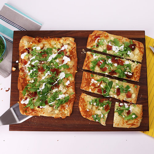 Flatbread With Potatoes, Blue Cheese, Bacon, and Scallions Flatbread With Potatoes, Blue Cheese, Bacon, and Scallions