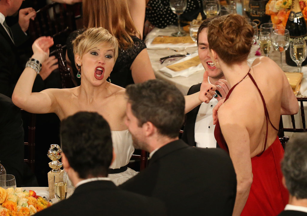 Jennifer Lawrence couldn't contain her excitement when Amy Adams won best actress for American Hustle at the Golden Globes.
Source: Christopher Polk/NBC/NBCU Photo Bank/NBC