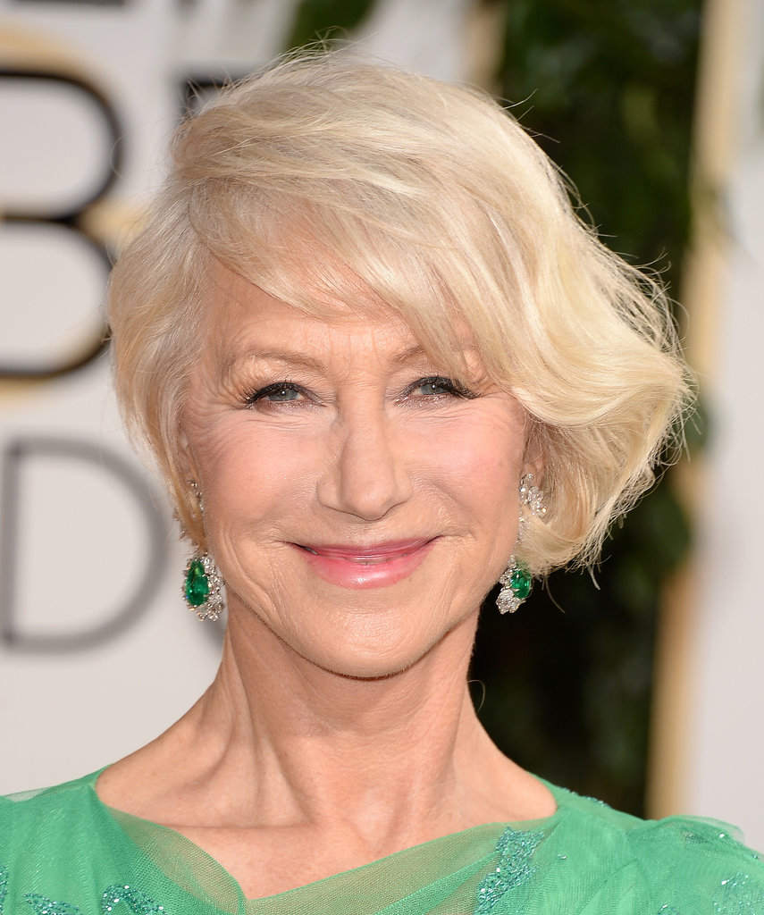 Helen Mirren stunned with a deep side-part 'do.
Helen Mirren stunned with a deep side-part 'do.