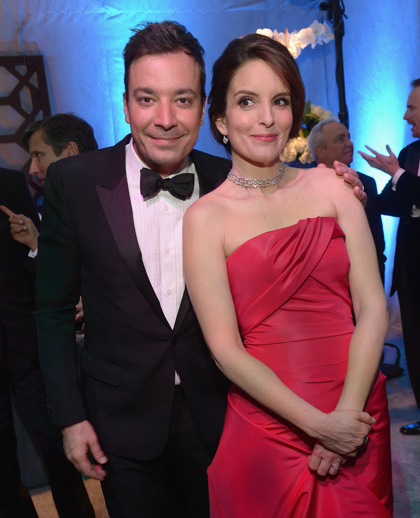 Tina Fey caught up with her pal Jimmy Fallon at the NBC party.
Tina Fey caught up with her pal Jimmy Fallon at the NBC party.