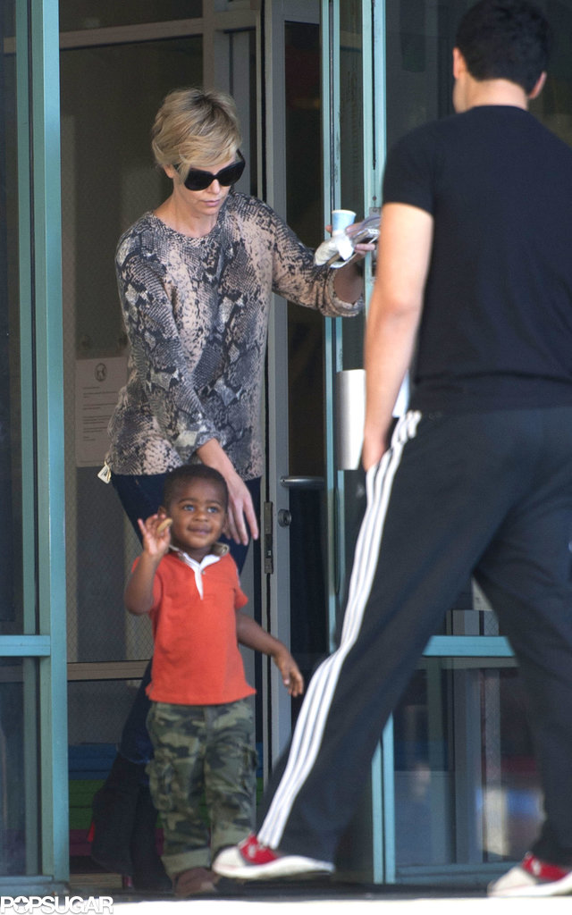 Charlize Shows Love For the Other Man in Her Life Charlize Shows Love For the Other Man in Her Life