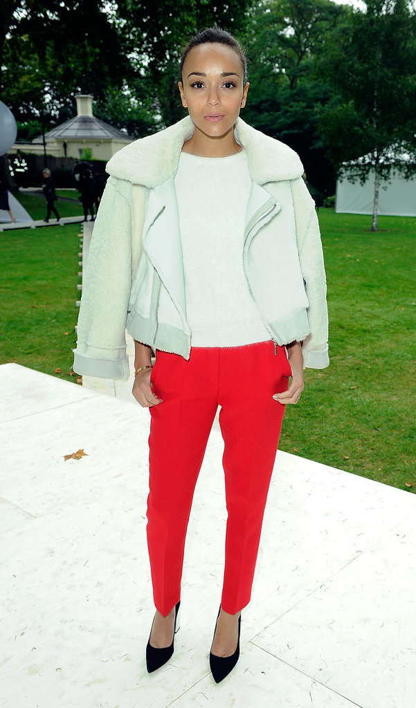 At the Topshop Unique show during London Fashion Week Spring/Summer 2014, Ashley Madekwe balanced her bright red trousers with a neutral blouse and coordinating shearling jacket.
Where to Wear: A concert.
At the Topshop Unique show during London Fashion Week Spring/Summer 2014, Ashley Madekwe balanced her bright red trousers with a neutral blouse and coordinating shearling jacket.
Where to Wear: A concert.