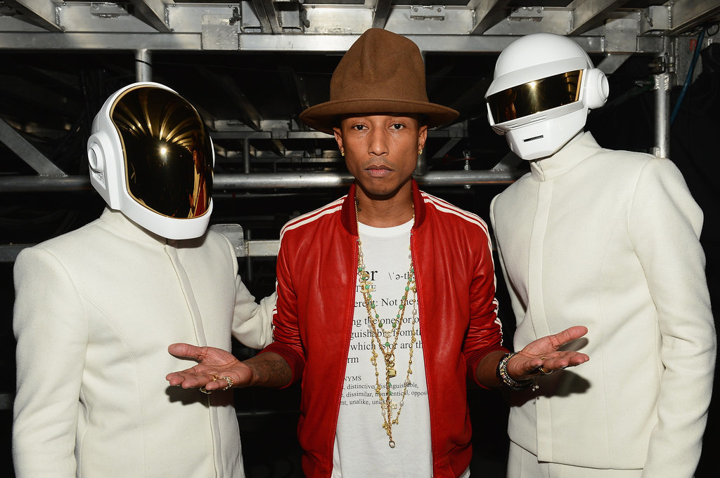 Pharrell Williams's hat outshined Daft Punk's outfits at the Grammys.
Pharrell Williams's hat outshined Daft Punk's outfits at the Grammys.