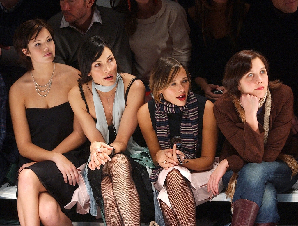 Mandy Moore, Famke Janssen, Rashida Jones, and Maggie Gyllenhaal focused at Marc Jacobs in September 2003.
Mandy Moore, Famke Janssen, Rashida Jones, and Maggie Gyllenhaal focused at Marc Jacobs in September 2003.